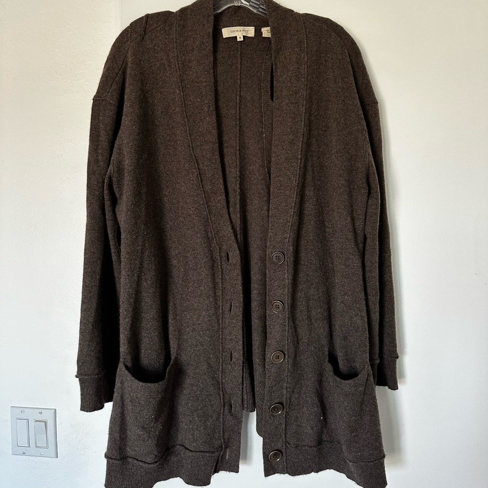Inhabit Brown Open-Back Cashmere Sweater